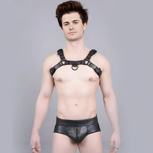 Men leather chest - leather, body
