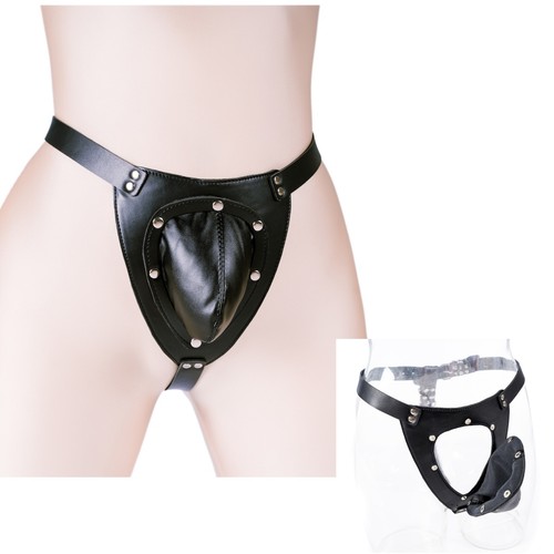 Men leather open jockstrap - men's,