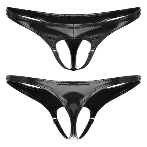 Mens wet look leather - leather, low