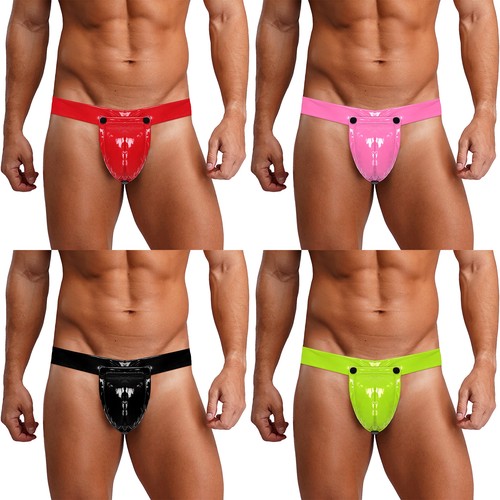 Mens glossy jockstrap - jockstrap, snap