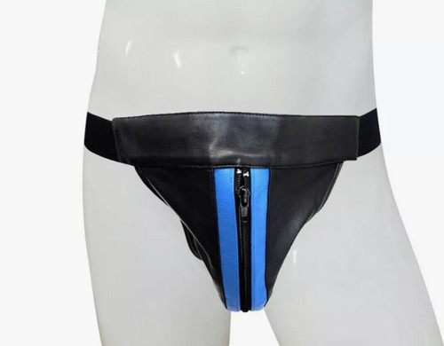 Men string black leather - string,