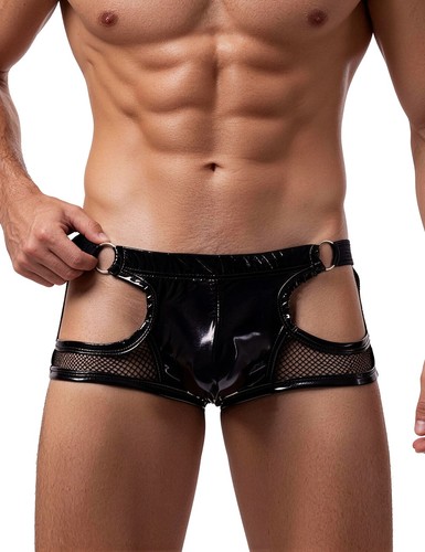 Men black leather - leather, look