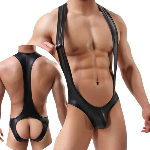 Men wetlook wrestling - wetlook, singlet